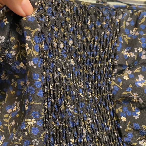 Beautiful Hanae Mori blue & black silk floral print midi long style dres… - Picture 8 of 11